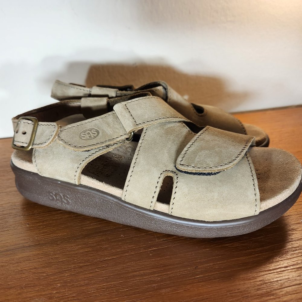 SAS  Tripad Comfort Beige Leather Sandals Men (5)